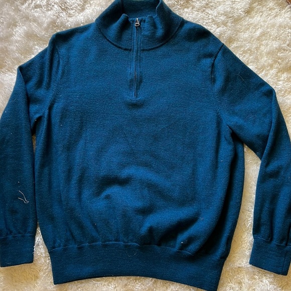 J. Crew Other - JCrew men’s 3/4 zip royal blue wool sweater . Says XL but would fit Med-LG